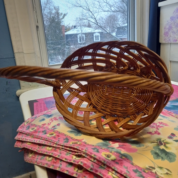 Old woven basket with handle - Picture 3 of 4